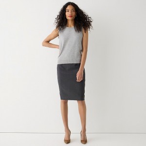 Grey J.Crew No. 2 Pencil® skirt in Italian stretch wool | J.Crew Factory | MBDNR4652