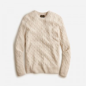 Hthr Birch J.Crew Cashmere cable-knit sweater | J.Crew Factory | PRBZN9673