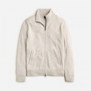 Hthr Birch J.Crew Cashmere full-zip sweater | J.Crew Factory | IYOCL5938