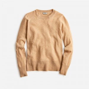 Hthr Camel J.Crew Cashmere classic-fit crewneck sweater | J.Crew Factory | WDOXP7603