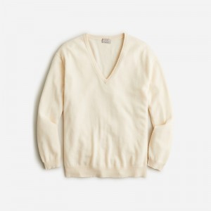 Hthr Muslin J.Crew Cashmere relaxed V-neck sweater | J.Crew Factory | DBSQJ4679