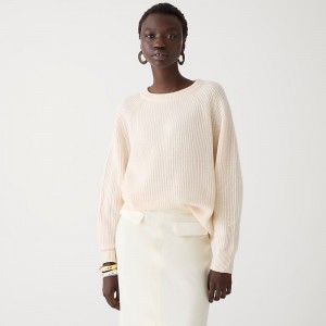 Hthr Muslin J.Crew Ribbed cashmere oversized crewneck sweater | J.Crew Factory | LFSBV9164