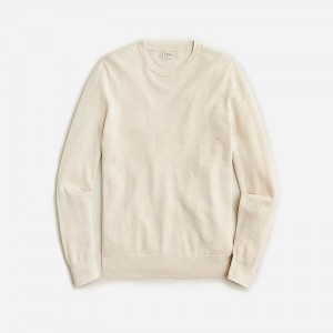 Hthr Natural J.Crew Cotton piqué-stitch crewneck sweater | J.Crew Factory | IPMDA2361