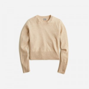 Hthr Stone J.Crew Cashmere shrunken crewneck sweater | J.Crew Factory | YMEHX5382