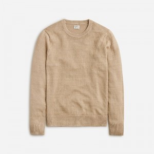 Hthr Wheat J.Crew Linen crewneck sweater | J.Crew Factory | LUKXJ8714