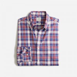 Hunters Plaid Blue Whit J.Crew Secret Wash organic cotton poplin shirt | J.Crew Factory | CDVRJ8051