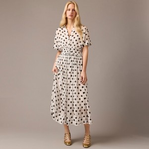 Ivory Black J.Crew Elena shirtdress chiffon | J.Crew Factory | JBLKR9836