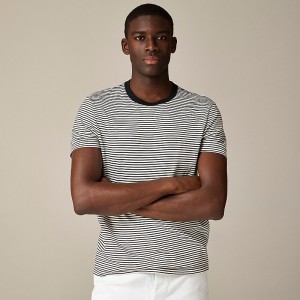 Ivory Black Whale Strip J.Crew Sueded cotton T-shirt | J.Crew Factory | BDAWQ3641