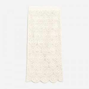 Ivory J.Crew Crochet fitted sweater-skirt | J.Crew Factory | ZKTMQ1239