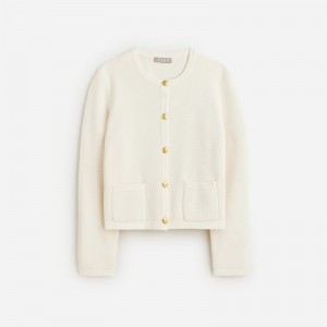 Ivory J.Crew Emilie sweater lady jacket with contrast trim | J.Crew Factory | ZQISF6437