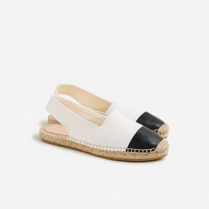 Ivory J.Crew Made-in-Spain cap toe slingback espadrilles in canvas | J.Crew Factory | ZCNWV1978