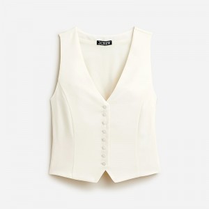 Ivory J.Crew Slim-fit tuxedo vest in city crepe | J.Crew Factory | UWFSO8051