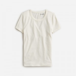 Ivory J.Crew Stretch linen-blend crewneck T-shirt | J.Crew Factory | DXJBZ9041