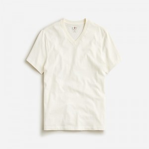 Ivory J.Crew Sueded cotton V-neck T-shirt | J.Crew Factory | XIOYQ5196