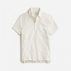 Ivory J.Crew Sueded cotton polo shirt | J.Crew Factory | UZORK7056