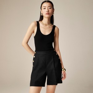 Jet Black J.Crew Featherweight cashmere ribbed tank top | J.Crew Factory | COIAG3041