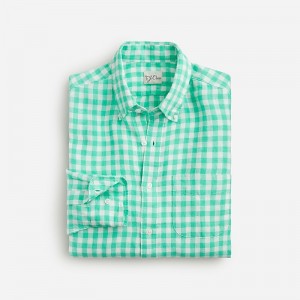 Kells Gingham Aqua J.Crew Baird McNutt Irish linen shirt | J.Crew Factory | CNGBL6173