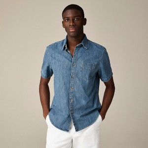 Lake Wash Denim J.Crew Relaxed short-sleeve midweight denim shirt | J.Crew Factory | BTVQP9832