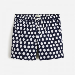 Large Polka Dot Navy Wh J.Crew 6'' stretch swim trunk with ECONYL® nylon | J.Crew Factory | SQKBZ8735