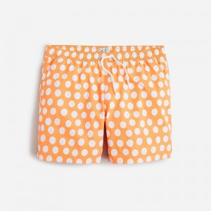 Large Polka Dot Orange J.Crew 6" stretch swim trunk with ECONYL® nylon | J.Crew Factory | FVECN1672