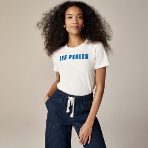 Le Pearl J.Crew Classic-fit "Les perles" graphic T-shirt | J.Crew Factory | WTOKA4973