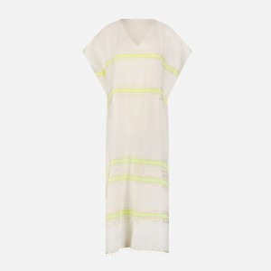 Light Yellow J.Crew lemlem Dalila V-neck caftan | J.Crew Factory | FVDYN3618