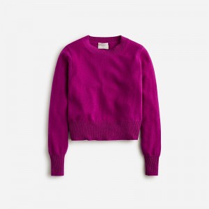 Magenta Grape J.Crew Cashmere shrunken crewneck sweater | J.Crew Factory | VOXMW2318