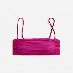 Magenta Orchid J.Crew Ruched bandeau bikini top | J.Crew Factory | ATPRJ9463