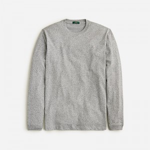 Marled Champ Grey J.Crew Relaxed long-sleeve premium-weight cotton T-shirt | J.Crew Factory | AVIRE8210