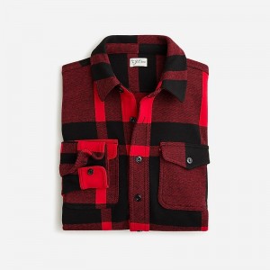 May Plaid Red Black J.Crew Seaboard soft-knit shirt | J.Crew Factory | SNAEC5162