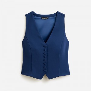 Mediterranean Navy J.Crew Slim-fit tuxedo vest in city crepe | J.Crew Factory | EBZIU7350