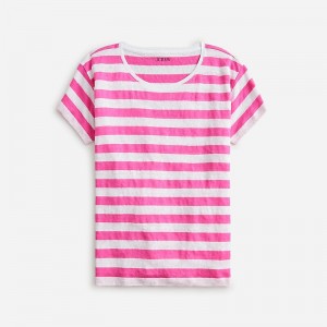 Montauk Stripe Neon Fla J.Crew Relaxed linen T-shirt | J.Crew Factory | UQIYH1526