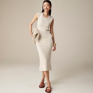 Natural J.Crew Crochet open-back midi dress | J.Crew Factory | NQWCA2403