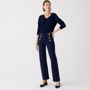 Navy Hthr Natural J.Crew Delaney full-length sailor sweater-pant | J.Crew Factory | MAFBL8914