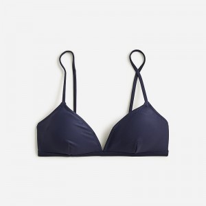 Navy J.Crew Contrast-trim french bikini top | J.Crew Factory | IUENH4628