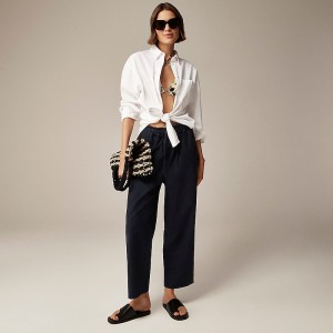 Navy J.Crew Drawstring pant in cotton blend | J.Crew Factory | BYTWI2751