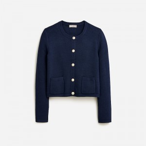 Navy J.Crew Emilie sweater lady jacket with contrast trim | J.Crew Factory | NMZKA7903