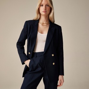 Navy J.Crew Greta blazer in stretch linen blend | J.Crew Factory | ZDOIK2798