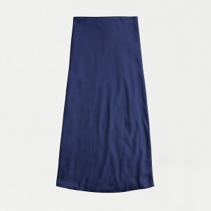 Navy J.Crew Gwyneth slip skirt in floral luster charmeuse | J.Crew Factory | VJBGA4506