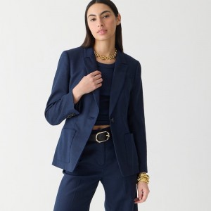 Navy J.Crew Helena blazer in stretch linen blend | J.Crew Factory | VAYDM8591