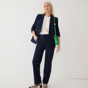 Navy J.Crew Kate straight-leg pant in bi-stretch cotton blend | J.Crew Factory | KYEHS2816