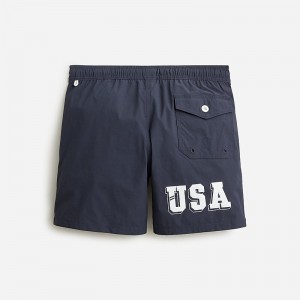 Navy J.Crew Limited-edition USA Swimming® X J.Crew 6'' stretch swim trunk with ECONYL® nylon | J.Crew Factory | ODHSC3456