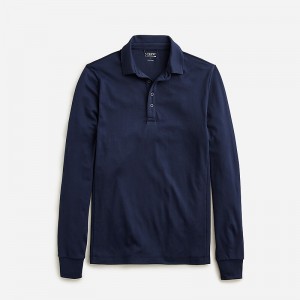 Navy J.Crew Long-sleeve performance polo shirt with COOLMAX® technology | J.Crew Factory | NCMXZ8627