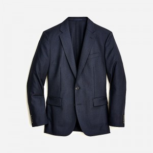 Navy J.Crew Ludlow Slim-fit blazer in English cotton-wool blend | J.Crew Factory | JETSW2168