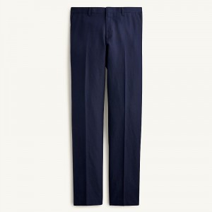 Navy J.Crew Ludlow Slim-fit unstructured suit pant in Irish cotton-linen blend | J.Crew Factory | HBZKY1285