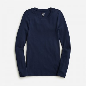 Navy J.Crew Perfect-fit long-sleeve crewneck T-shirt | J.Crew Factory | LATSM0581