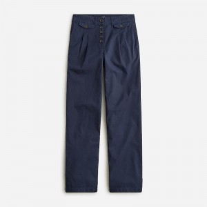 Navy J.Crew Pleated button-front pant in chino | J.Crew Factory | JKUHS6823