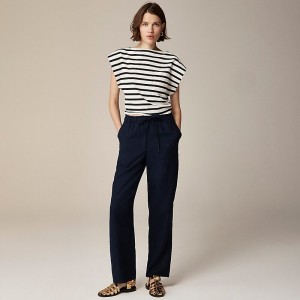 Navy J.Crew Soleil pant in linen | J.Crew Factory | QURDW0267