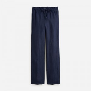 Navy J.Crew Soleil pant in striped linen | J.Crew Factory | EQINT6017