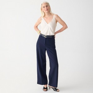 Navy J.Crew Sydney wide-leg pant in four-season stretch | J.Crew Factory | SEXIT3524